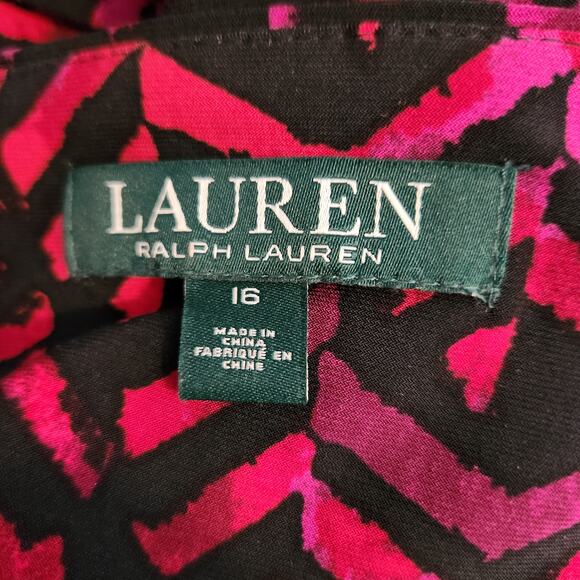 Lauren Ralph Lauren Ruched Side Dress Plus Size 16 - Picture 2 of 8